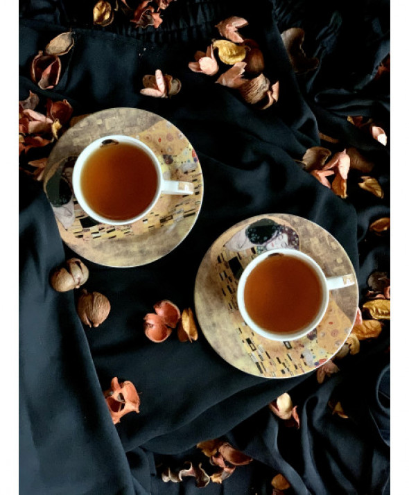 Filiżanki espresso 110 ml komplet 2 szt  THE KISS by Gustav Klimt