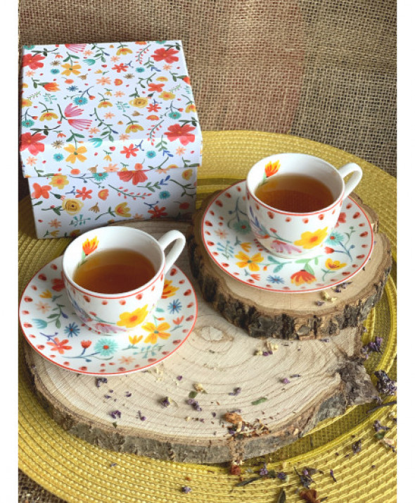 Filiżanki espresso ze spodkami 110 ml komplet 2 szt. PASTEL