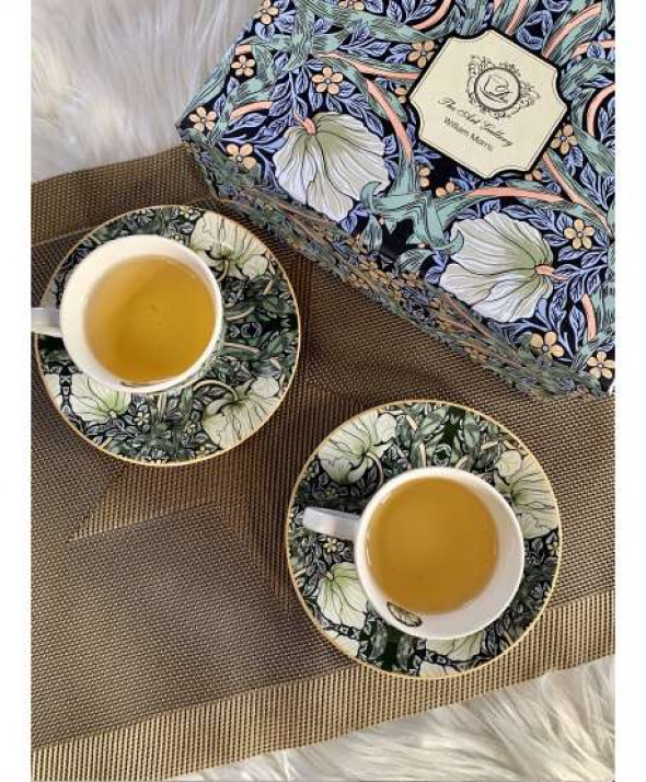 Filiżanki espresso ze spodkami 110 ml komplet 2 szt. PIMPERNEL William Morris