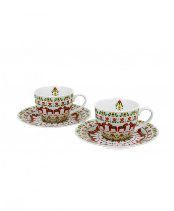 Filiżanki espresso ze spodkami 110 ml komplet 2 szt. wzór SKANDYNAWSKI