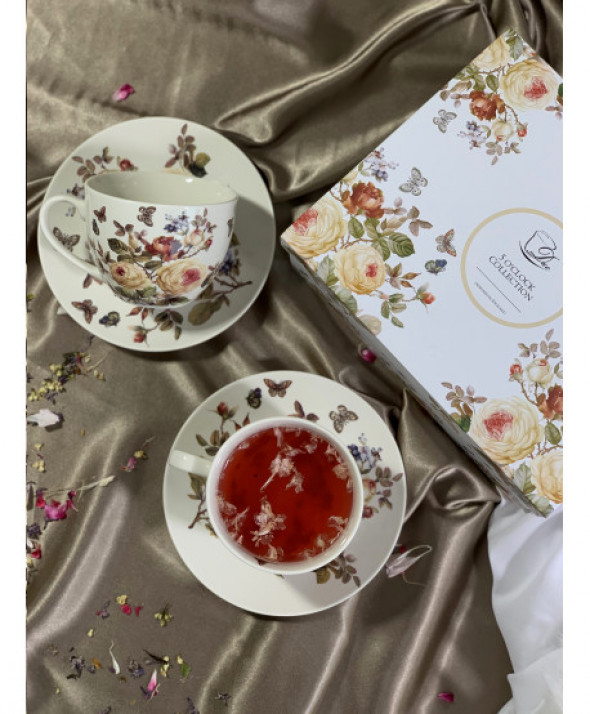 Filiżanki ze spodkami 250 ml komplet 2 szt. ZAHRA