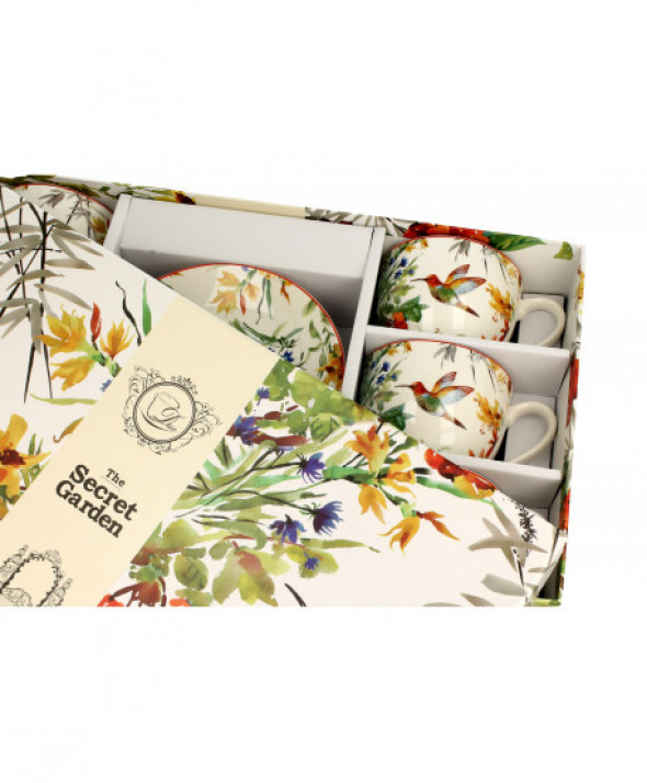 Filiżanki ze spodkami 280 ml komplet 6 szt. LINNEA