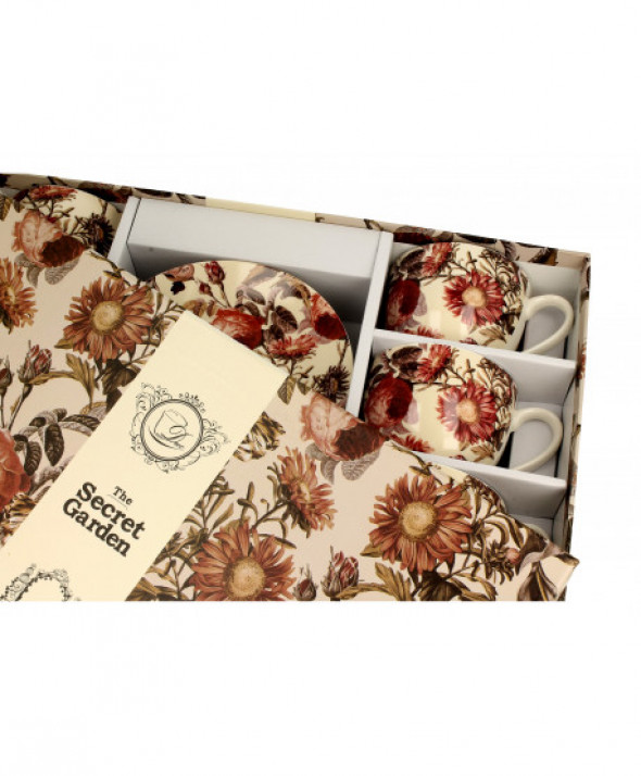 Filiżanki ze spodkami 280 ml komplet 6 szt. PEONY