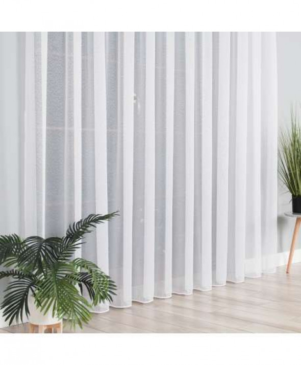 Firanka biała fantazyjna z ołowianką 000433 wys. 330 cm.