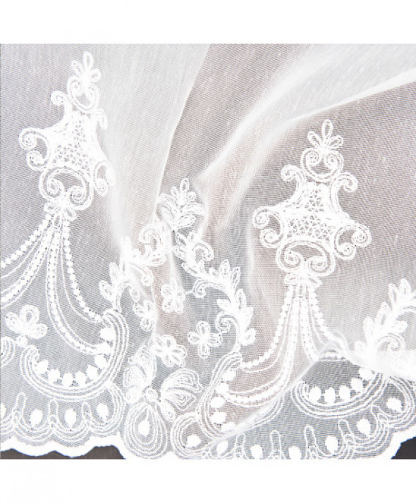 Firanka biała haftowana po całości MARION wys. 280 cm.