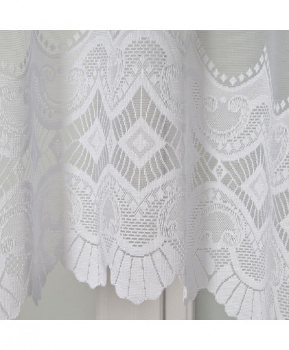 Firanka biała żakardowa odpasowana 160x310cm Lucyna 015079