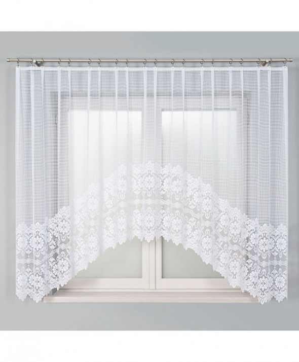 Firanka biała żakardowa odpasowana 160x310cm Serafina 004422
