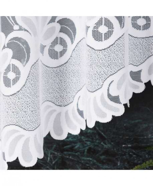 Firanka biała żakardowa odpasowana 160x320cm Kasjana 007003