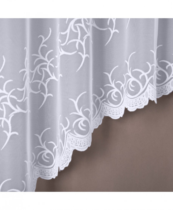 Firanka biała żakardowa odpasowana 160x420cm Bakaro 023297