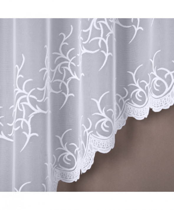 Firanka biała żakardowa odpasowana 160x520cm Bakaro 023297