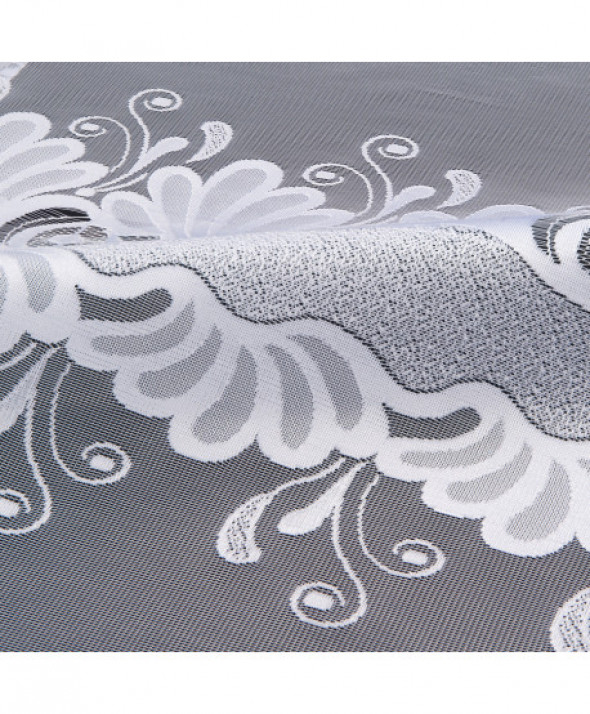 Firanka biała żakardowa odpasowana 160x540cm Kasjana 007003