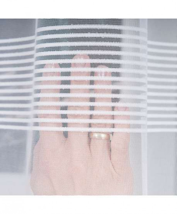Firanka biała żakardowa pasowa z ołowianką 000282 wys. 170 cm.