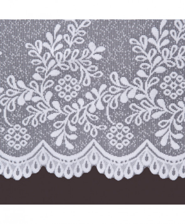 Firanka biała żakardowa po całości 054160 wys. 160 cm.