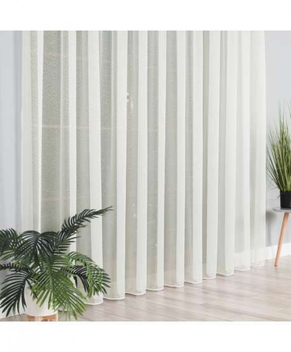 Firanka kremowa fantazyjna na markizecie z ołowianką 000433 wys. 330 cm.