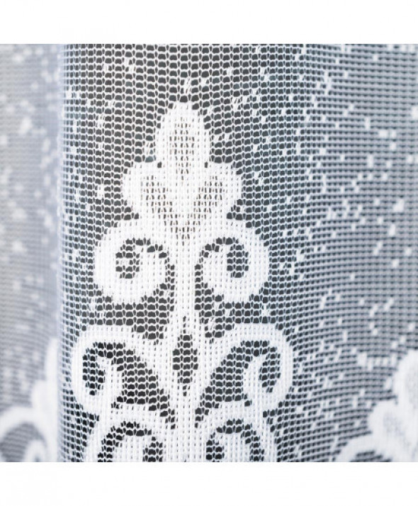 Firanka żakardowa ze wzorem pasowym, wysokość 110cm, kolor 001 biały 181043/000/001/110000/1