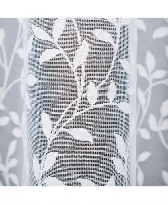 Firanka żakardowa ze wzorem po całości, wysokość 135cm, kolor 001 biały 023058/000/001/135000/1