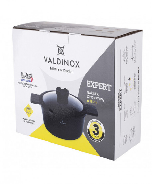 Garnek 28 cm z  6,0 l. Valdinox Expert