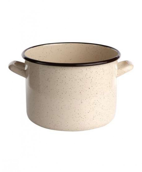 Garnek emaliowany kremowy nakrapiany 5,8 l