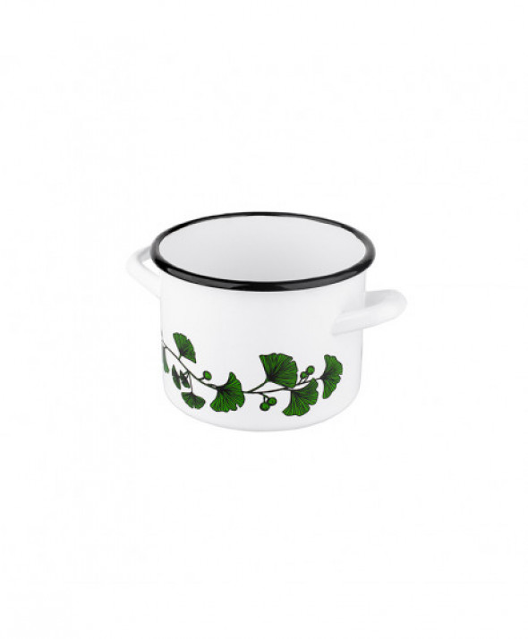 Garnek emaliowany Silesia Rybnik biały Ginko 1,5l