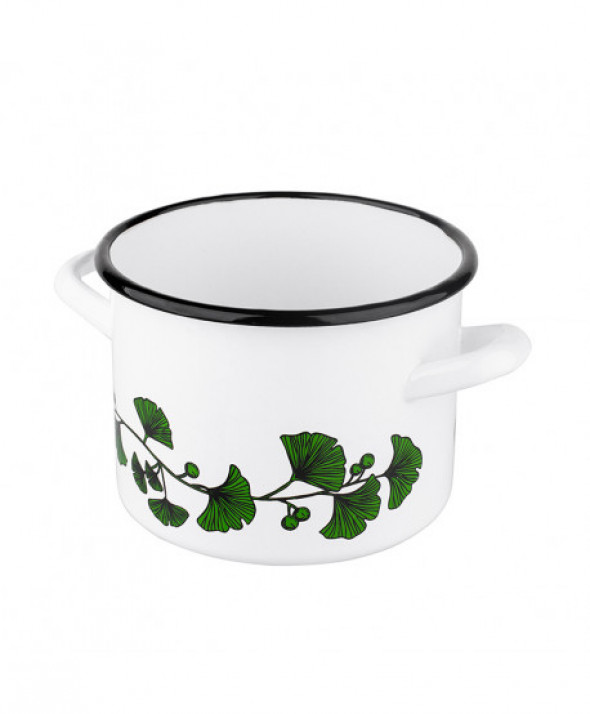 Garnek emaliowany Silesia Rybnik biały Ginko 4,4l