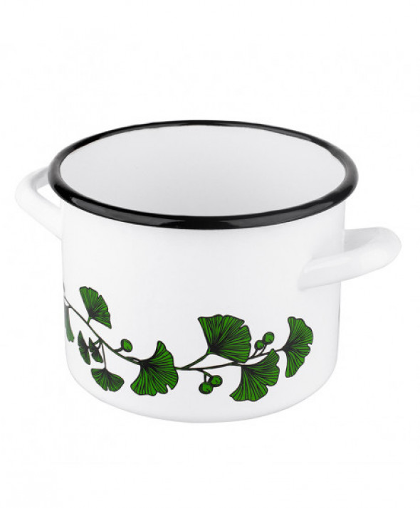 Garnek emaliowany Silesia Rybnik biały Ginko 5,8l