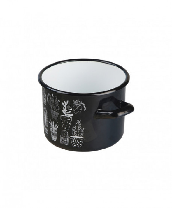 Garnek emaliowany Silesia Rybnik Cactus Black 2,2 l