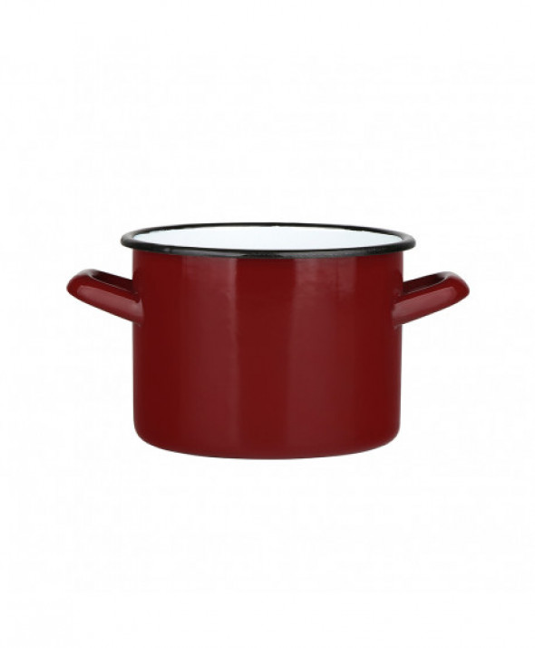 Garnek emaliowany Silesia Rybnik ciemny czerwony 3,3 l