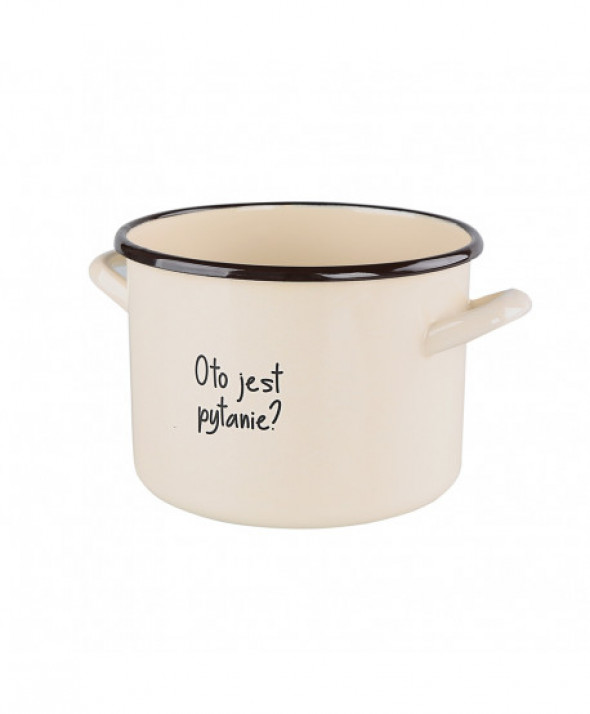 Garnek emaliowany Silesia Rybnik Kokoszka Smakoszka dek. co było pierwsze 4,8 l