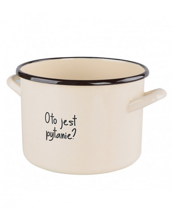 Garnek emaliowany Silesia Rybnik Kokoszka Smakoszka dek. co było pierwsze 6,3 l