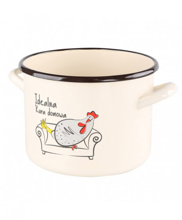 Garnek emaliowany Silesia Rybnik Kokoszka Smakoszka dek. idealna kura domowa 5,8 l