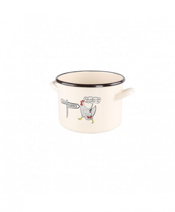 Garnek emaliowany Silesia Rybnik Kokoszka Smakoszka dek. koguciku mój kochany 2,4 l