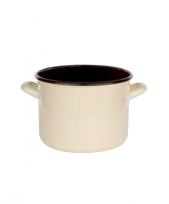 Garnek emaliowany Silesia Rybnik kremowy 5,8 l