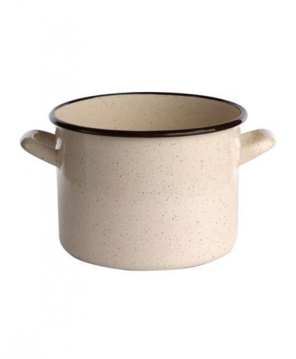 Garnek emaliowany Silesia Rybnik kremowy nakrapiany 4,4 l