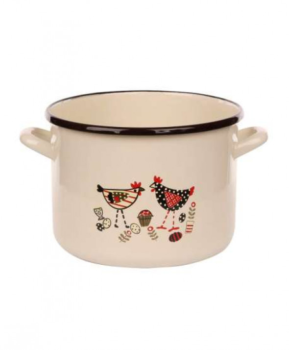 Garnek emaliowany Silesia Rybnik Kurka Zośka Kokoszka 5,8 l