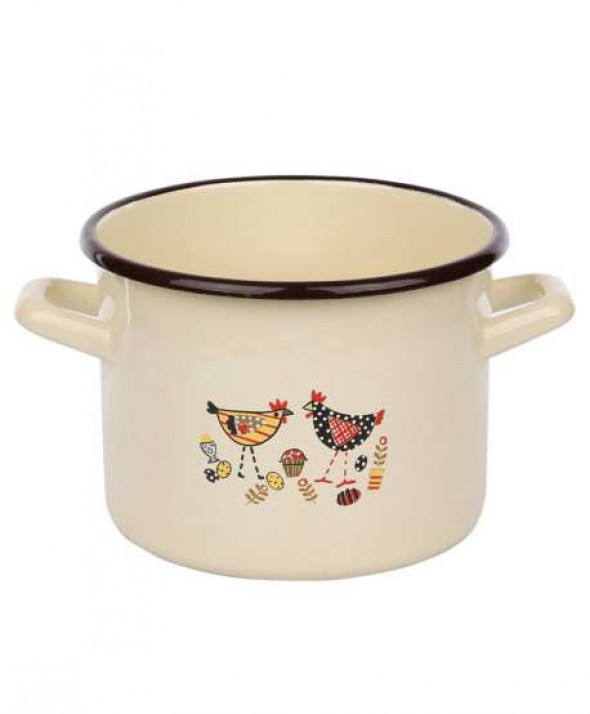Garnek emaliowany Silesia Rybnik Kurka Zośka Kokoszka 7,5 l