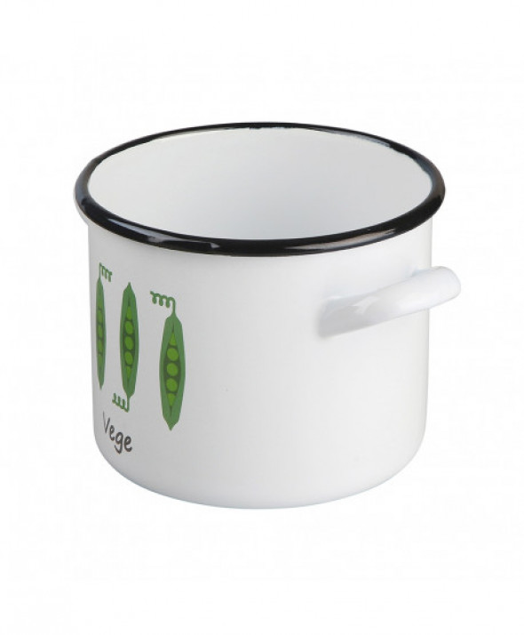 Garnek emaliowany Silesia Rybnik Modern Vege 3,3 l, dekoracja Groszek