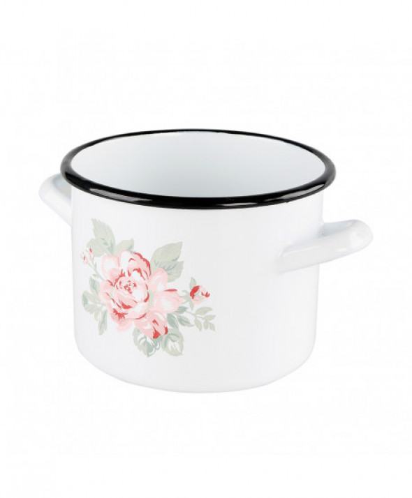 Garnek emaliowany Silesia Rybnik Róża Paryska 4,4 l