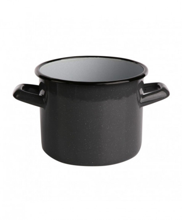 Garnek emaliowany Silesia Rybnik szary nakrapiany 1,5 l