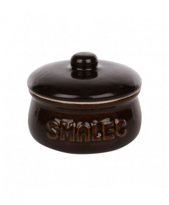 GARNEK NA SMALEC OKRĄGŁY Z POKRYWĄ I NAPISEM 0,3L