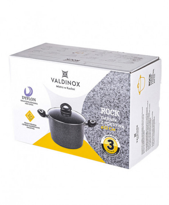 Garnek z pokrywą z powłoką nieprzywierającą Valdinox Rock 3,2 l