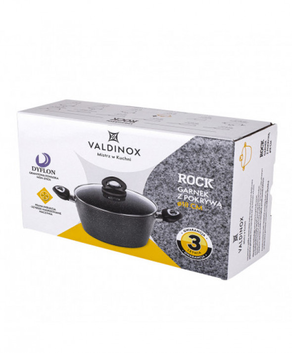 Garnek z pokrywką z powłoką nieprzywierającą Valdinox Rock 1,7 l