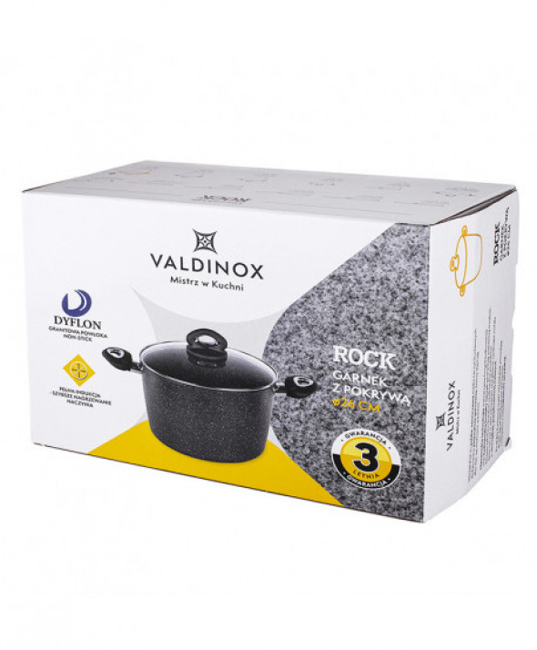 Garnek z pokrywką z powłoką nieprzywierająca Valdinox Rock 7,5 l