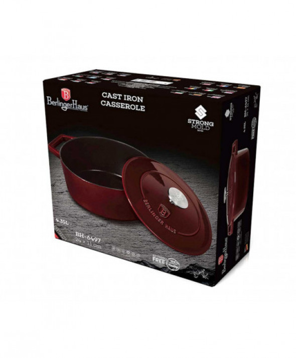 Garnek żeliwny 24 cm BERLINGER HAUS BH/6497 Burgundy Strong Mold Seria
