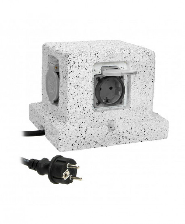 Gniazdo ogrodowe SŁUPEK, 4x2P+Z (schuko), kabel gumowy H07RN-F 3x1,5mm?, 3m