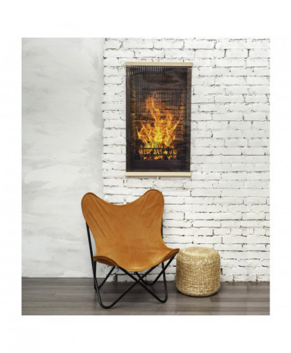 Grzejnik na podczerwień - giętki panel grzewczy 430W TRIO wzór 1 kominek, wymiary 100x57cm