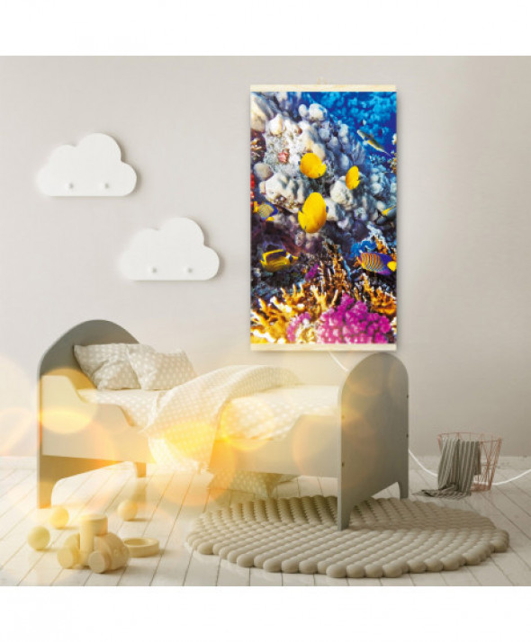 Grzejnik na podczerwień - giętki panel grzewczy 430W TRIO wzór 8 wino, wymiary 100x57cm