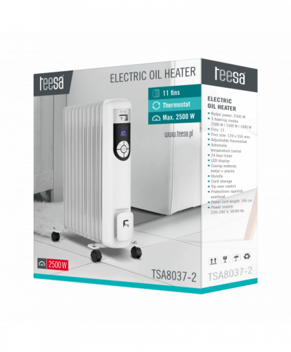 Grzejnik olejowy 2500W  (11 żeberek) z wyświetlaczem