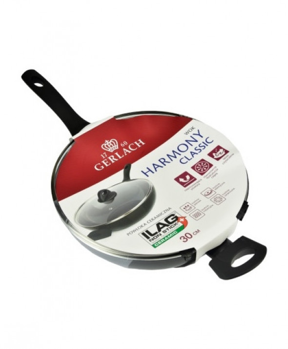 HARMONY Patelnia 30cm aluminiowa WOK połoka celaron
