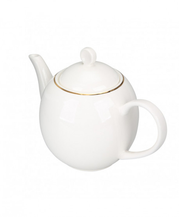 Imbryk / czajnik do herbaty / do kawy porcelana kremowa Bella Ecru Złota Linia 900 ml