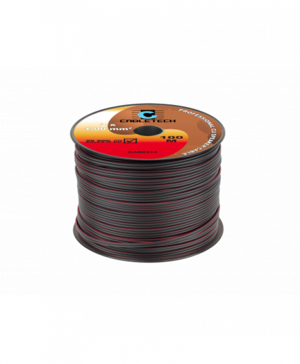 KAB0314 Kabel głośnikowy 1,0mm czarny (rolka 100m)